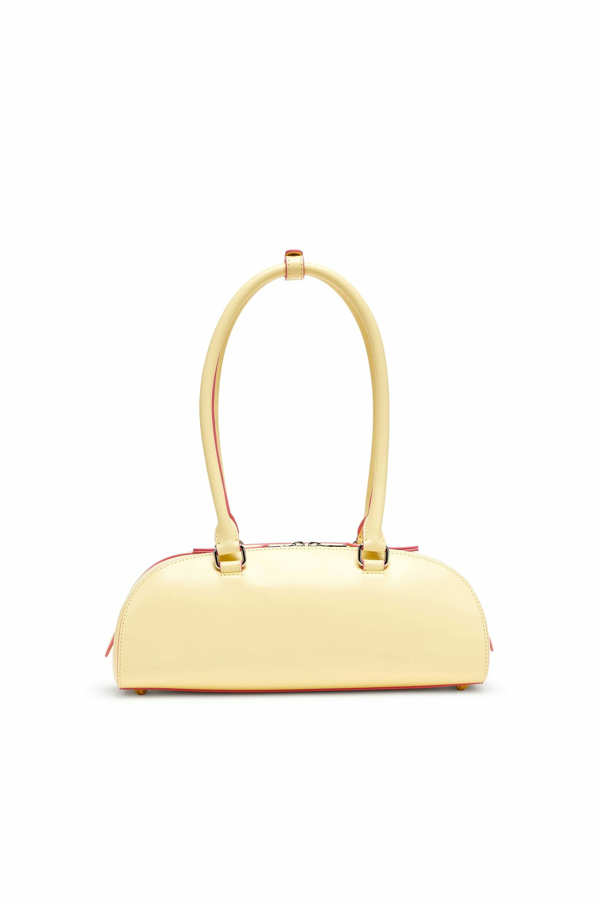 Diesel 1DR Dome - Elongated bowling bag in leather - Shoulder Bags Womens in Yellow