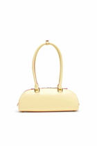 Diesel 1DR Dome - Elongated bowling bag in leather - Shoulder Bags Womens in Yellow