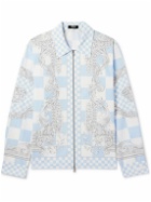 Versace - Printed Cotton-Poplin Blouson Jacket - Blue