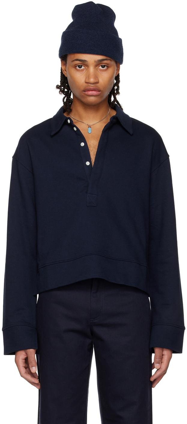 K.NGSLEY SSENSE Exclusive Navy Riis Polo