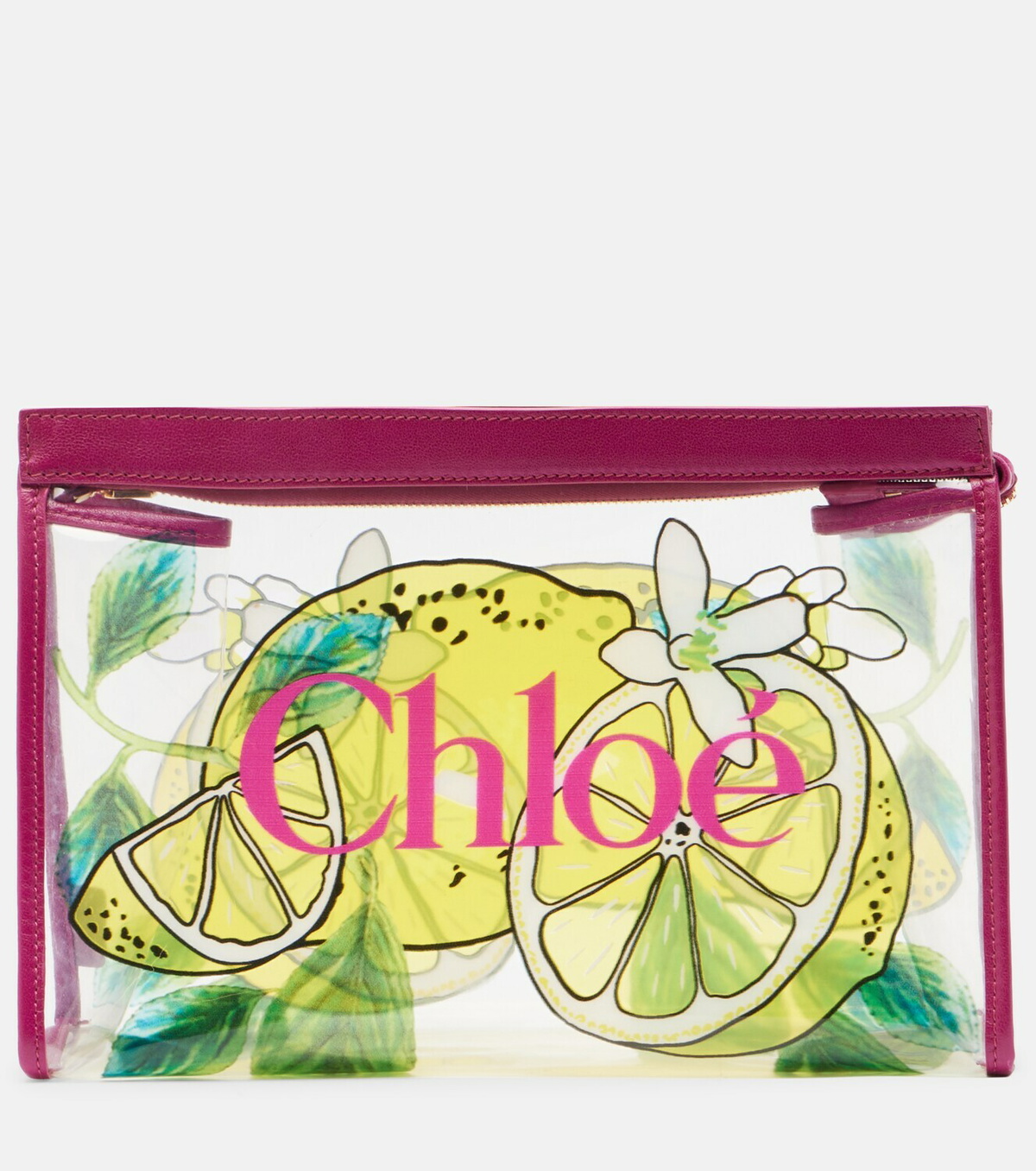 Chloé Soleil Small leather-trimmed pouch