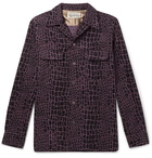 Wacko Maria - Camp-Collar Printed Cotton-Corduroy Shirt - Men - Purple