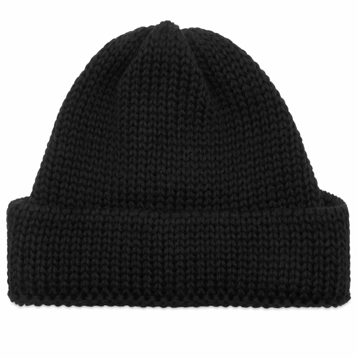 Photo: Universal Works Men's British Wool Short Watch Cap in Black 