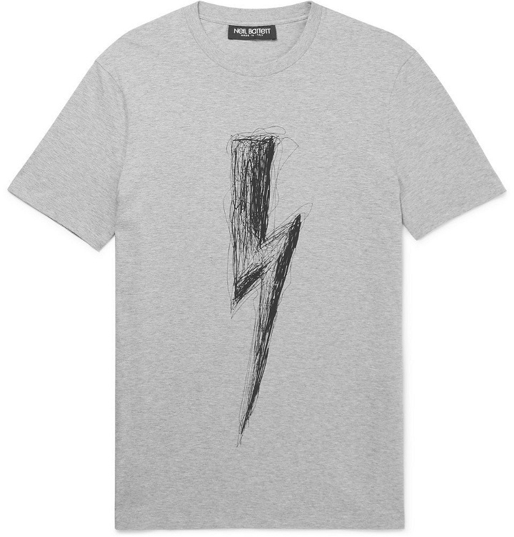 Photo: Neil Barrett - Printed Stretch-Cotton Jersey T-Shirt - Men - Gray