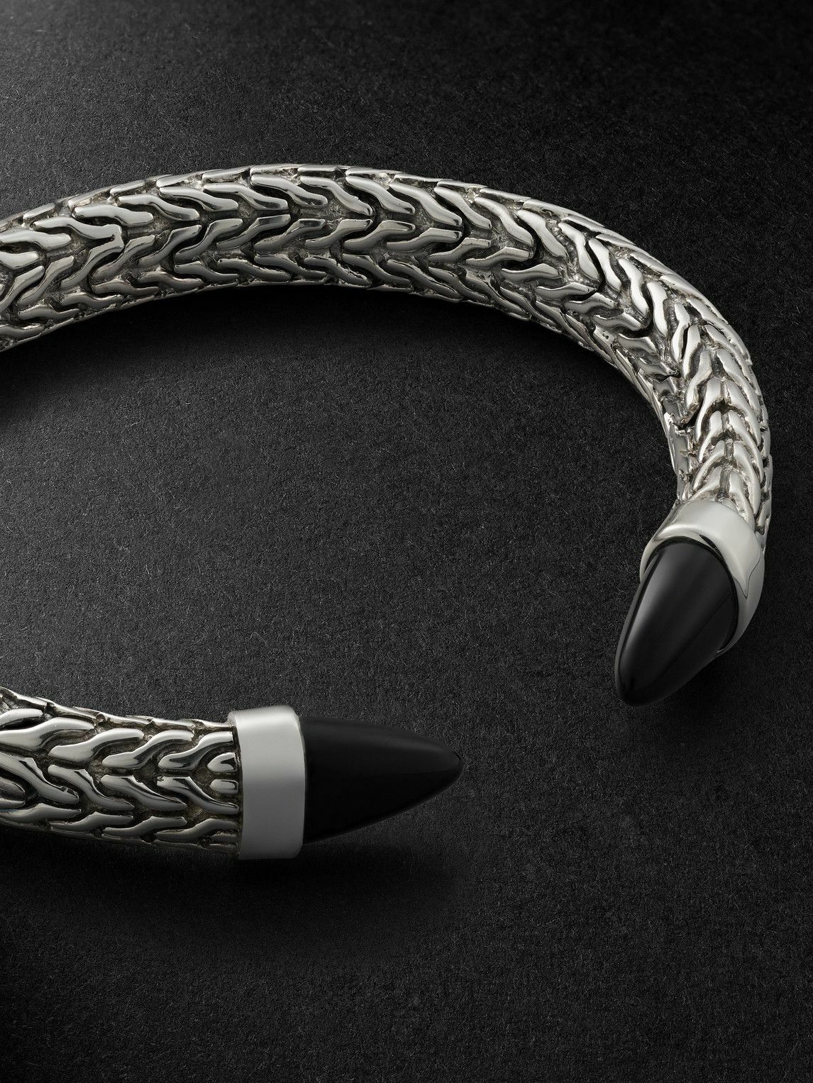 John Hardy - Spear 50 Flex Sterling Silver Onyx Cuff - Silver