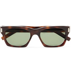 SAINT LAURENT - Square-Frame Acetate and Silver-Tone Sunglasses - Brown