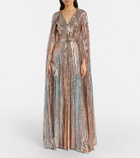 Elie Saab Sequined caped gown