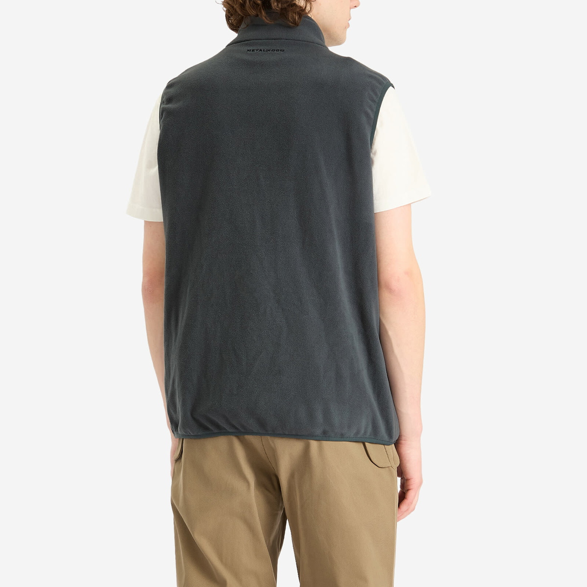 Metalwood Studio Men's Micro Fleece Vest in Steel