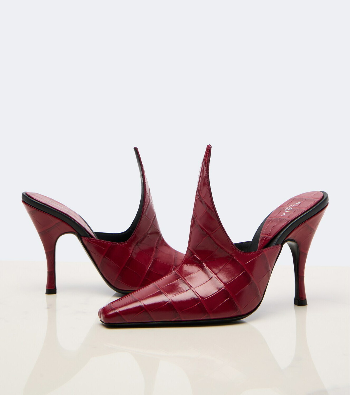 Alaïa Croc-effect leather mules