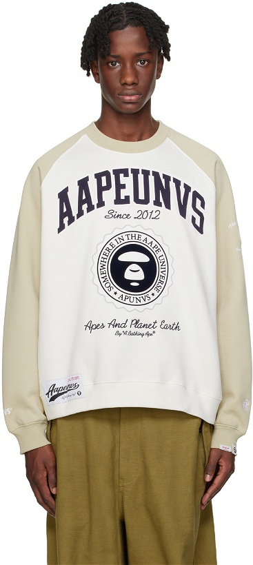 Photo: AAPE by A Bathing Ape Off-White Graphic Sweatshirt