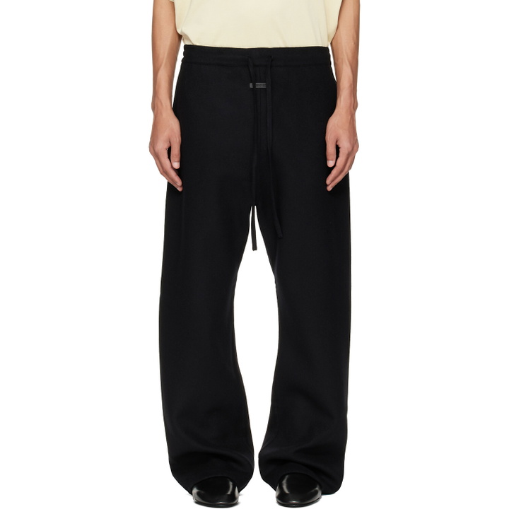 Photo: Fear of God Black Double Face Wool Cashmere Flared Trousers