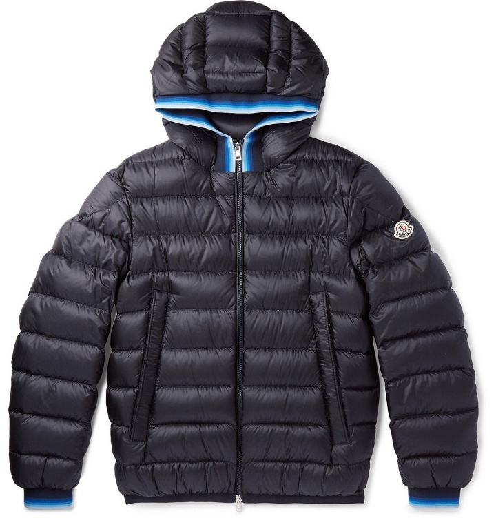 Photo: Moncler - Avrieux Stripe-Trimmed Quilted Shell Hooded Down Jacket - Men - Navy