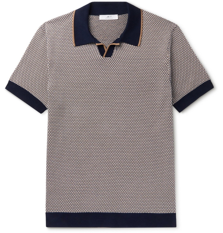 Photo: MR P. - Johnny Slim-Fit Knitted Cotton Polo Shirt - Brown