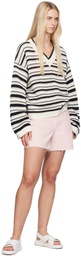 GANNI White & Black Striped Sweater