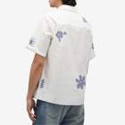Wax London Men's Didcot Doodle Applique Vacation Shirt in Ecru/Blue