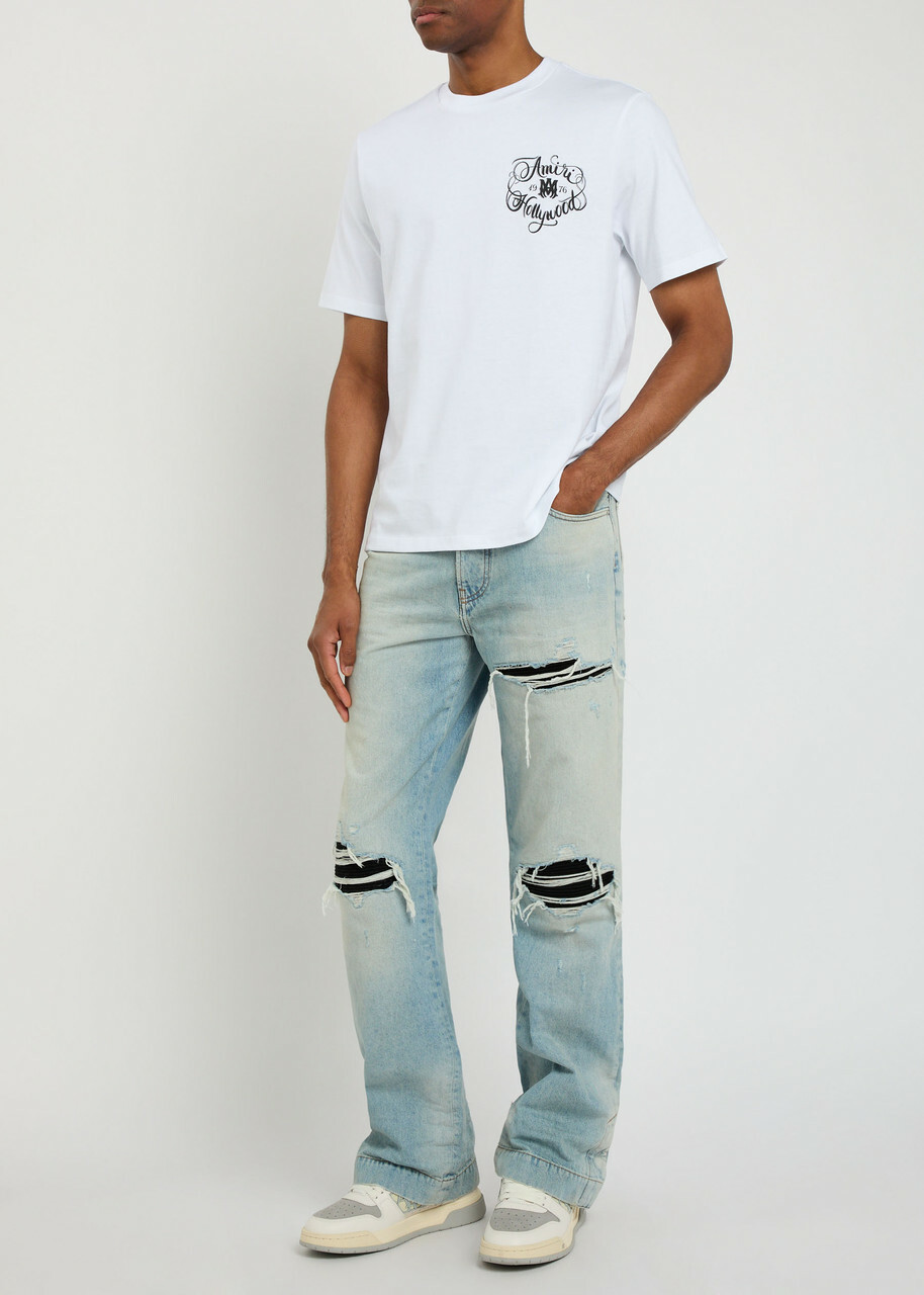 Amiri MX1 Ripped Straight-leg Jeans Indigo