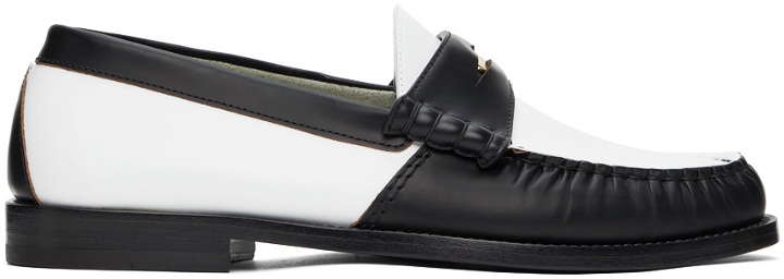 Photo: Rhude White & Black Leather Penny Loafers