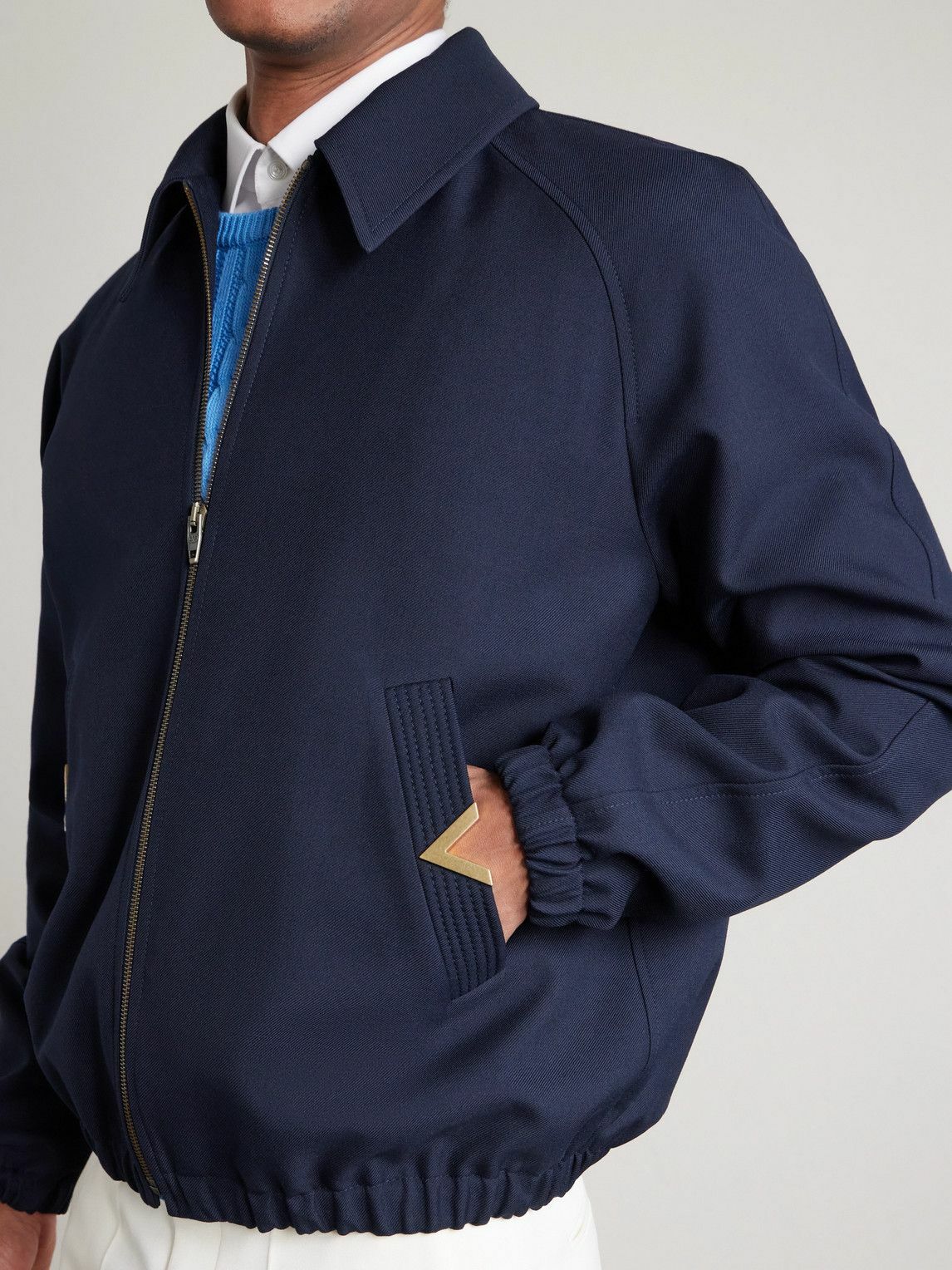 Valentino Garavani - VGold Twill Blouson Jacket - Blue Valentino