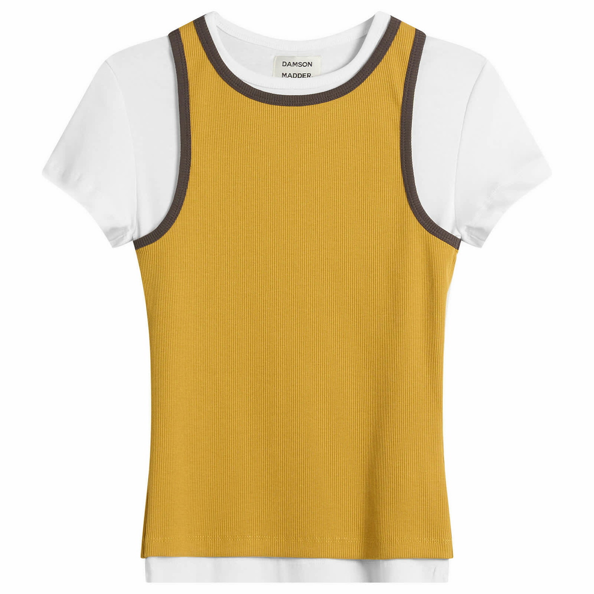 Damson Madder Women's Manon Layered T-Shirt in Yellow