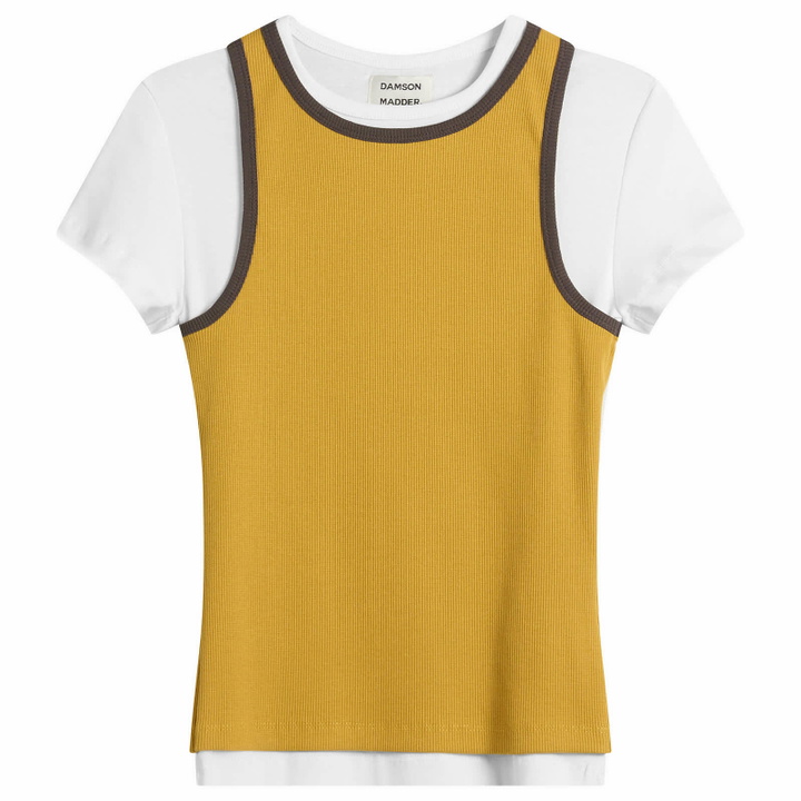 Photo: Damson Madder Women's Manon Layered T-Shirt in Yellow