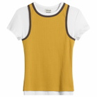 Damson Madder Women's Manon Layered T-Shirt in Yellow