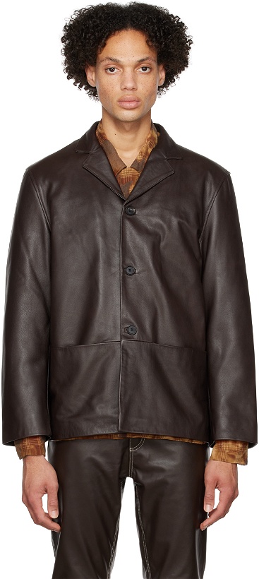 Photo: CMMN SWDN Brown Donny Leather Jacket