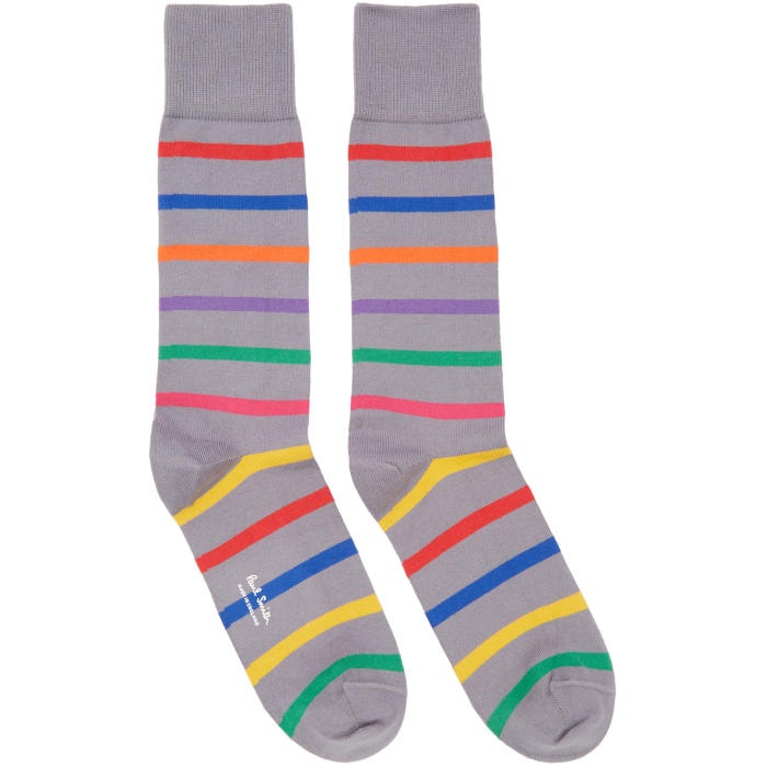 Photo: Paul Smith Grey Bright Stripe Socks
