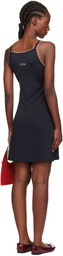 Caro Editions Black Jersey Slip Minidress