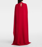 Taller Marmo Carrington caped crêpe cady gown