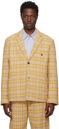 Acne Studios Brown & Orange Check Blazer