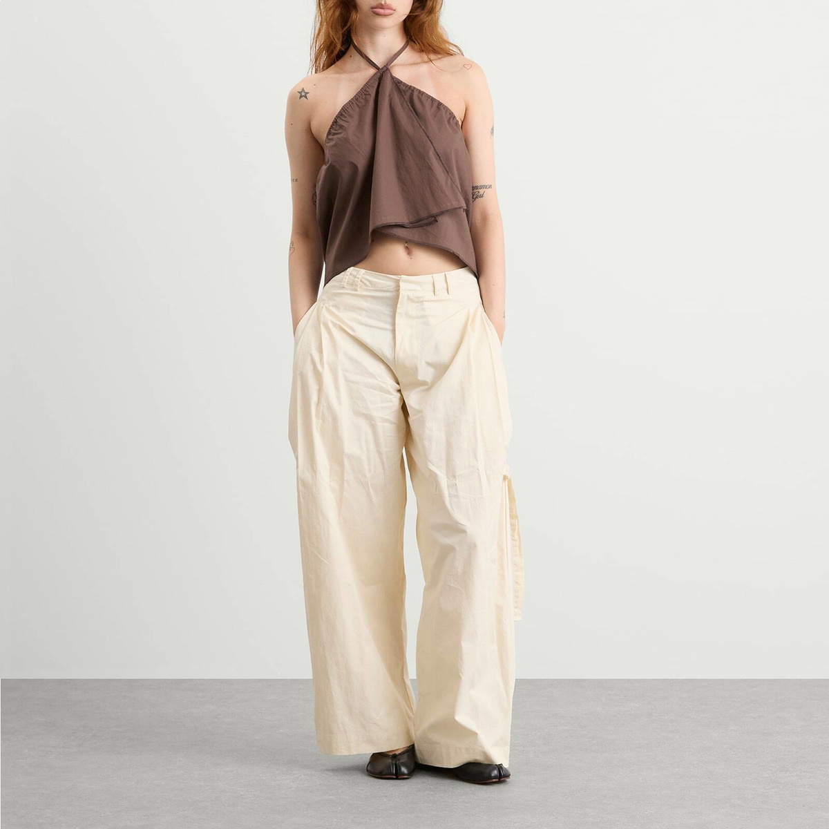 Deiji Studios Women's Tab Pants in Off White