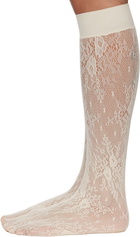 Swedish Stockings Off-White Rose Knee-High Stockings