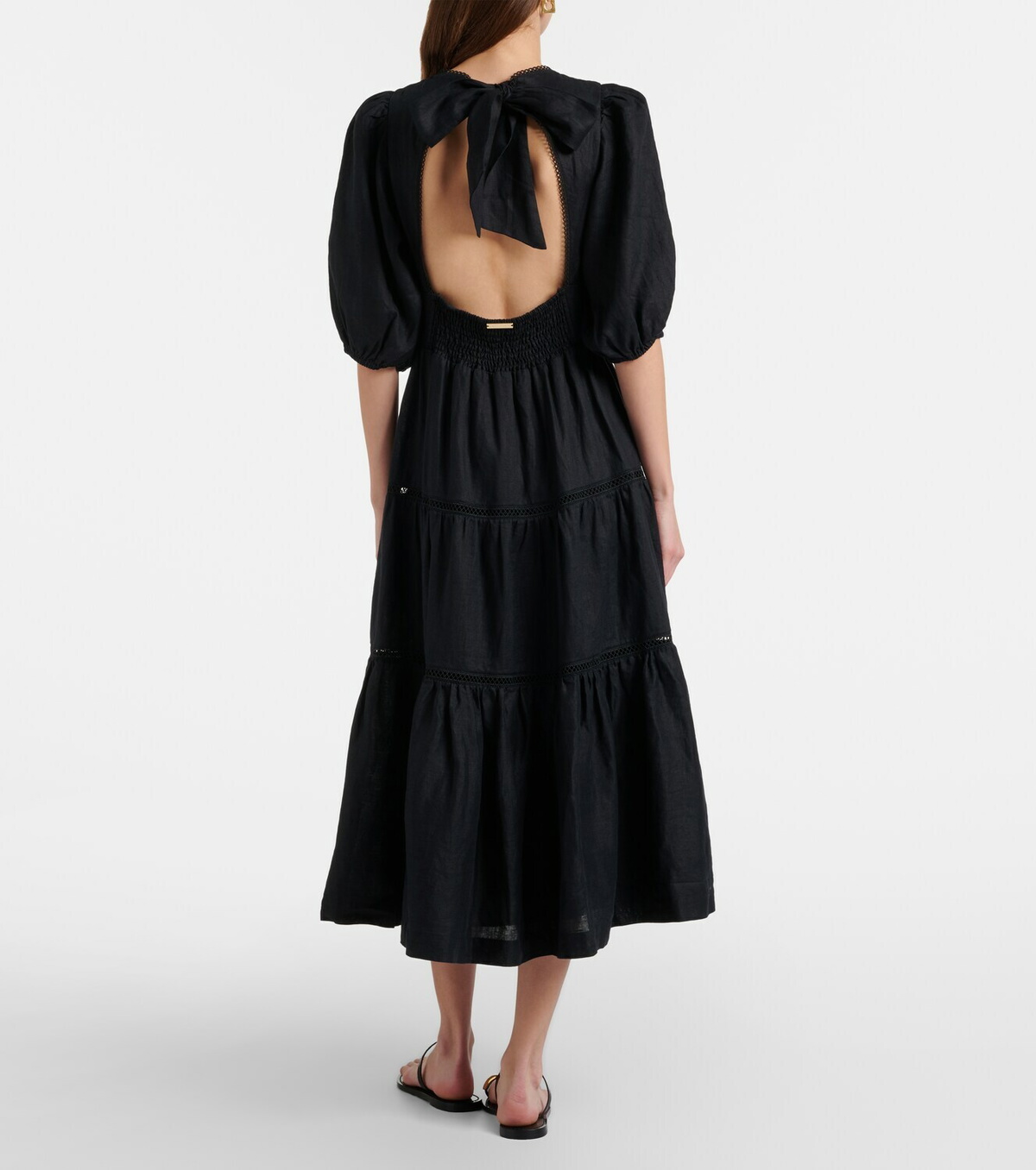 Heidi Klein Meteora lace-trimmed linen midi dress
