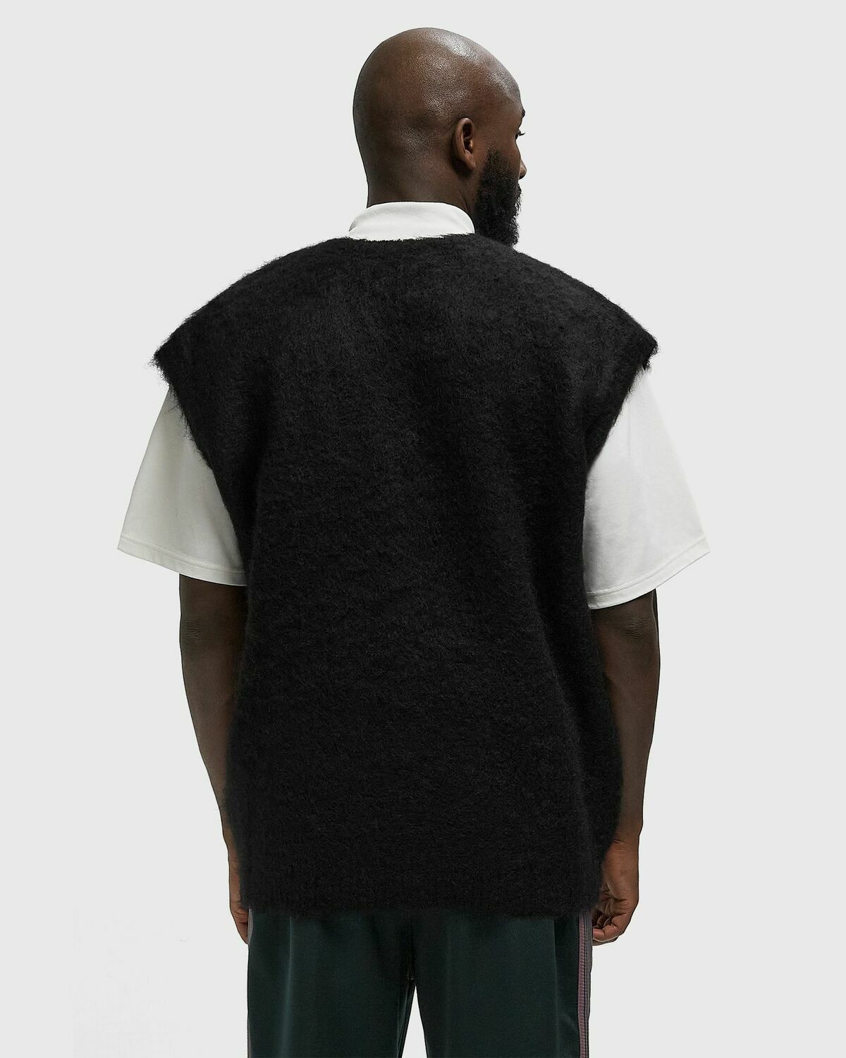 Needles Mohair Knit Vest - Solid Black Men