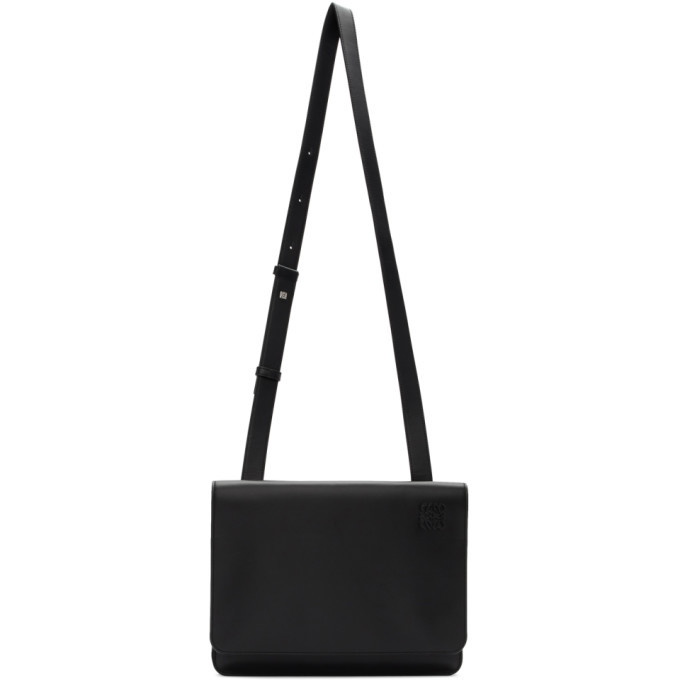 Photo: Loewe Black Gusset Flat Messenger Bag