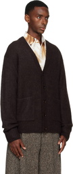 Dries Van Noten Brown Alpaca Cardigan