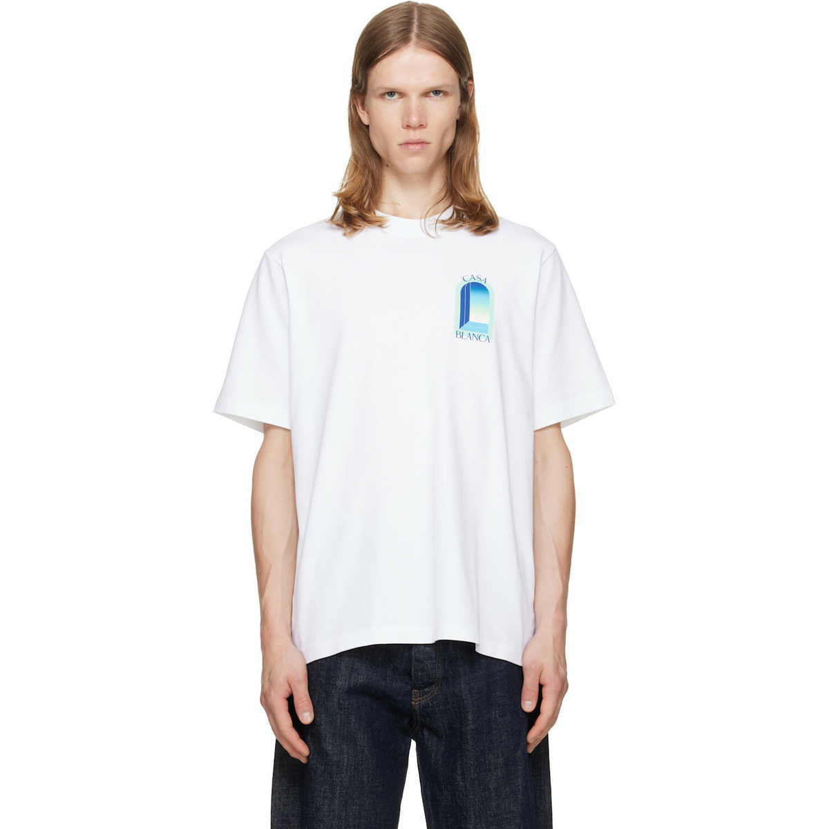 Casablanca White 'L'Arche' Short Sleeve T‑shirt