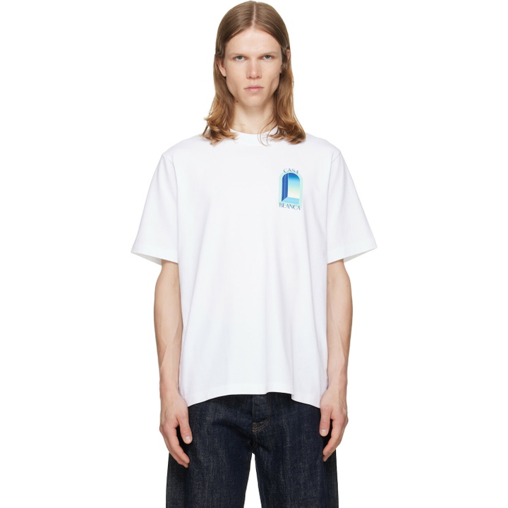 Photo: Casablanca White 'L'Arche' Short Sleeve T‑shirt