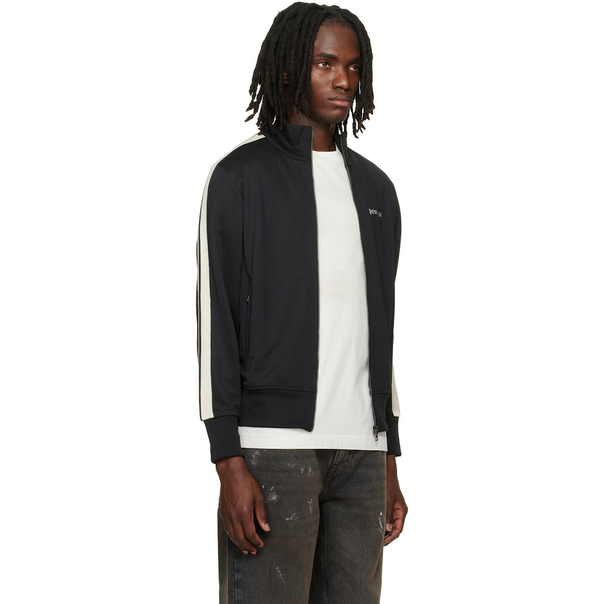 Palm Angels Black Classic Logo Track Jacket