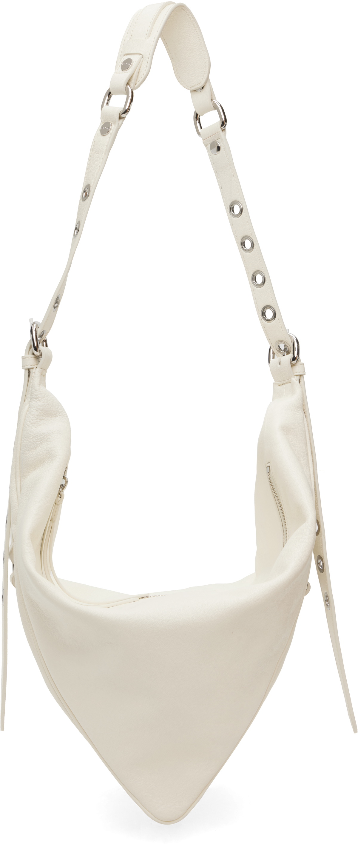 BY FAR Off-White Trayana Washed Leather Bag
