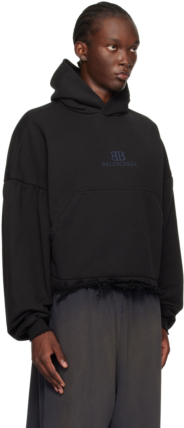 Balenciaga Black Raw Edge Hoodie Balenciaga