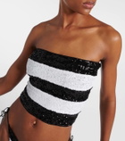 Oséree Striped sequined bikini