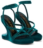 Tom Ford Velvet wedge sandals