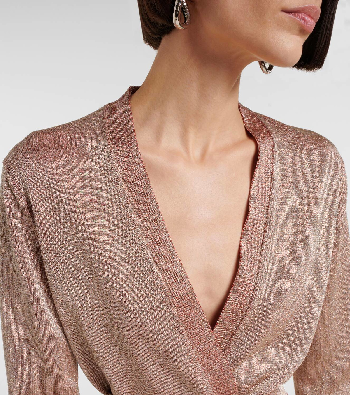 Missoni Belted lamé wrap cardigan