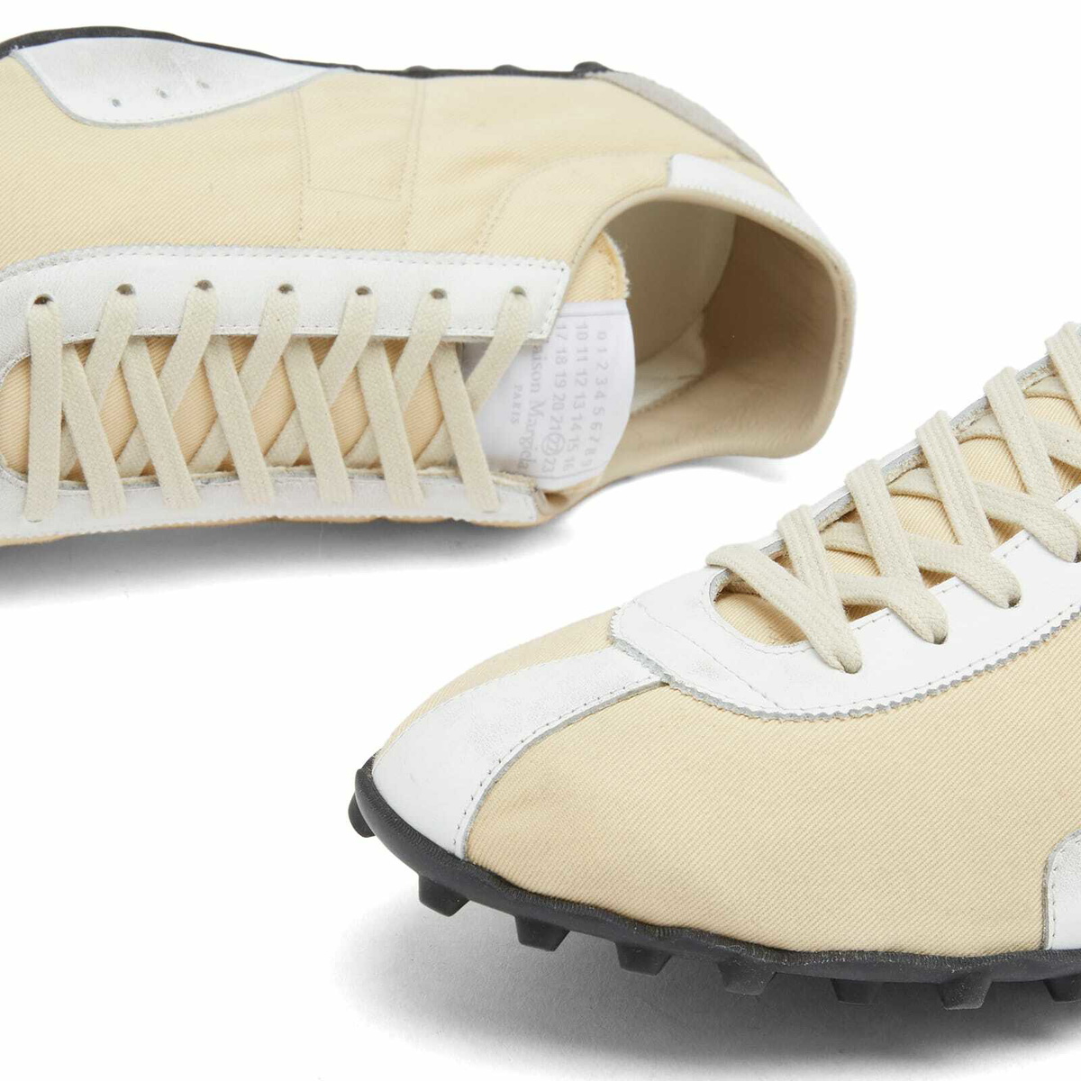 Maison Margiela Women's Sprinter Low Top Sneaker in Yellow Pale/White/Antique White