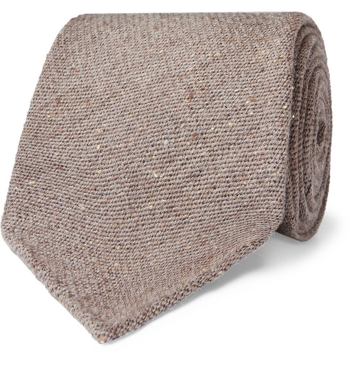 Photo: Thom Sweeney - 8cm Mélange Wool and Silk-Blend Tie - Light brown