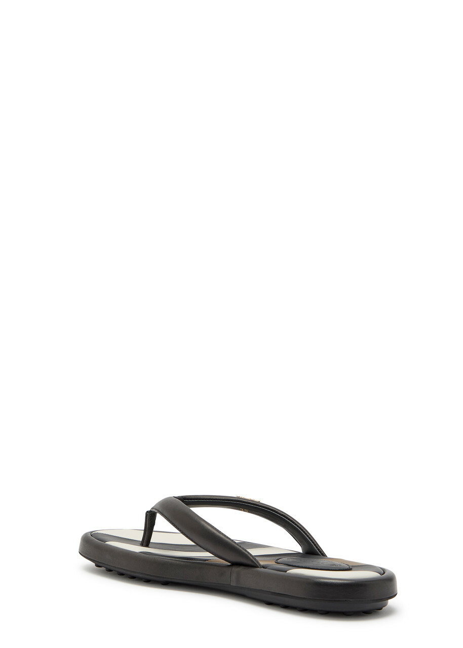 Tods Padded Leather Sandals Black