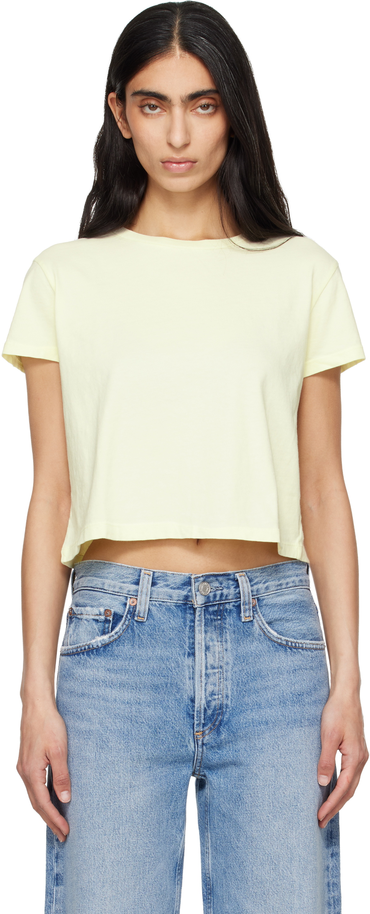 AGOLDE Yellow Adine Shrunken T-shirt