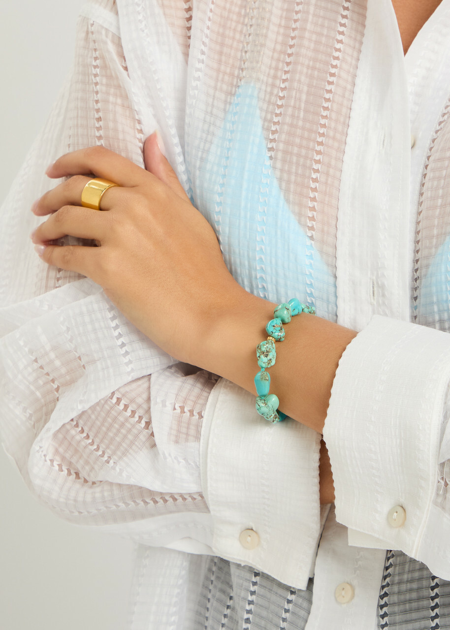 Anni LU Beach Cocktail Beaded Turquoise Bracelet - One Size