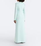 Costarellos Verana embellished floral-appliqué crêpe gown